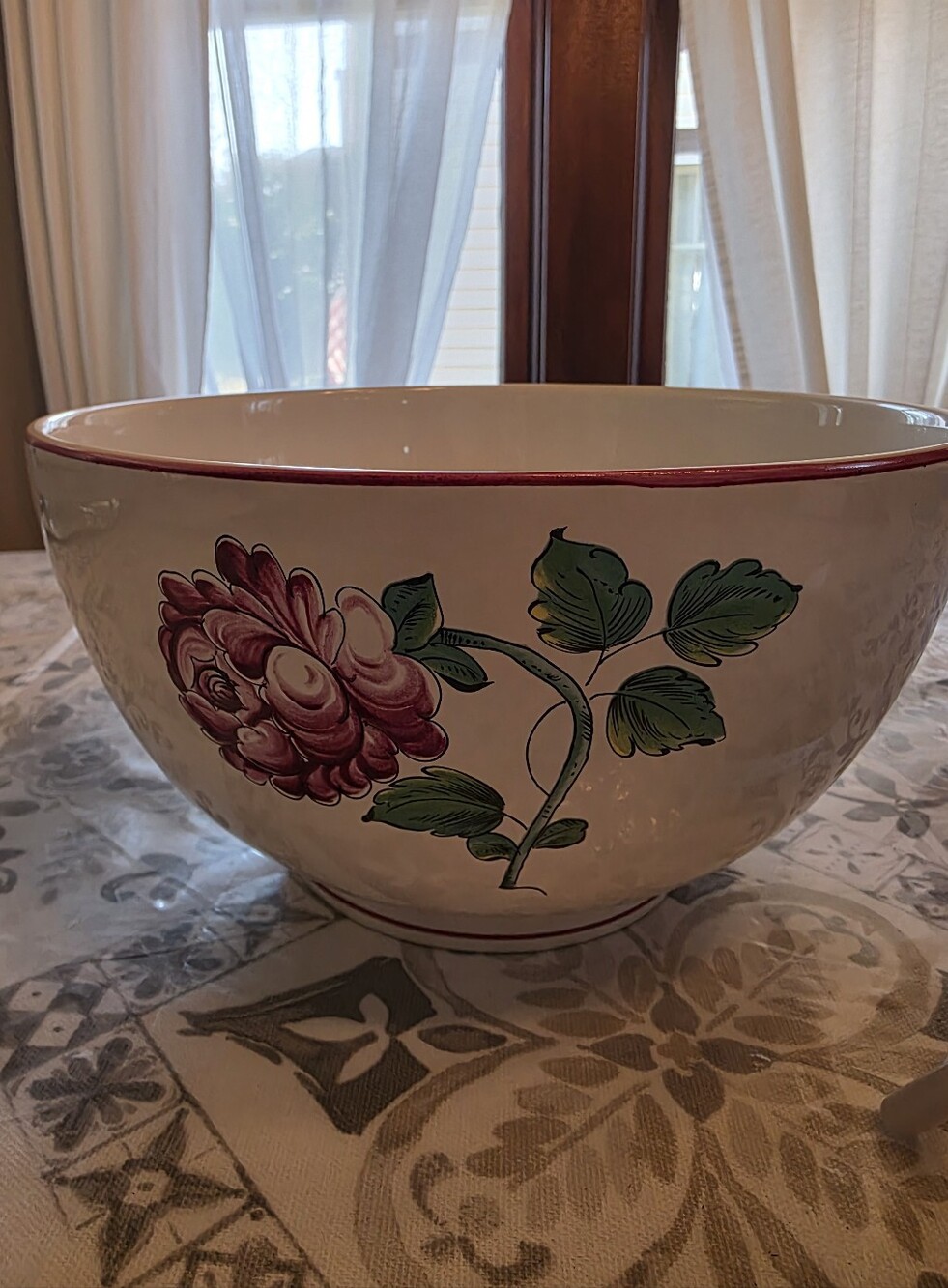 Tiffany & Co. Vintage "Strasbourg Flowers" Large Ceramic Serving Bowl